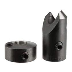 Vernon - 3/8" Cutter Diam, #10 Drill Combatibility, 1/4" Collar Thickness, Adjustable Depth Drill Countersink - Exact Industrial Supply