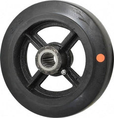 Fairbanks - 8 Inch Diameter x 2 Inch Wide, Rubber Caster Wheel - 1,000 Lb. Capacity, 2-1/4 Inch Hub Length, 1 Inch Axle Diameter, Roller Bearing - Exact Industrial Supply