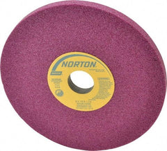 Norton - 8" Diam x 1-1/4" Hole x 1/2" Thick, H Hardness, 46 Grit Surface Grinding Wheel - Aluminum Oxide, Type 1, Coarse Grade, 3,600 Max RPM, Vitrified Bond, No Recess - Exact Industrial Supply