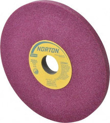 Norton - 8" Diam x 1-1/4" Hole x 1/2" Thick, J Hardness, 46 Grit Surface Grinding Wheel - Aluminum Oxide, Type 1, Coarse Grade, 3,600 Max RPM, Vitrified Bond, No Recess - Exact Industrial Supply