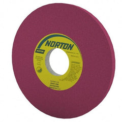 Norton - 8" Diam x 1-1/4" Hole x 1/2" Thick, J Hardness, 60 Grit Surface Grinding Wheel - Aluminum Oxide, Type 1, Medium Grade, 3,600 Max RPM, Vitrified Bond, No Recess - Exact Industrial Supply