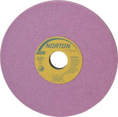 Norton - 8" Diam x 1-1/4" Hole x 1/2" Thick, H Hardness, 46 Grit Surface Grinding Wheel - Aluminum Oxide, Type 1, Coarse Grade, 3,105 Max RPM, Vitrified Bond, No Recess - Exact Industrial Supply