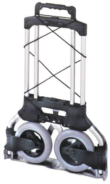 Wesco Industrial Products - 175 Lb Capacity 42" OAH Folding Hand Truck - Aluminum, Rubber Wheels - Exact Industrial Supply