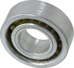 Value Collection - 1/2" Bore Diam, 1-1/8" OD, Open Unground Full Complement Radial Ball Bearing - 3/8" Wide, 1 Row, Round Bore, 533 Lb Dynamic Capacity - Exact Industrial Supply