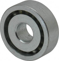Value Collection - 3/8" Bore Diam, 1-1/8" OD, Open Unground Full Complement Radial Ball Bearing - 3/8" Wide, 1 Row, Round Bore, 533 Lb Dynamic Capacity - Exact Industrial Supply
