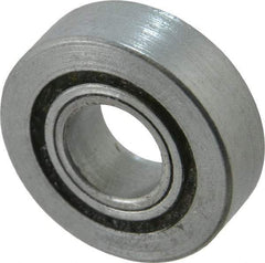 Value Collection - 1/2" Bore Diam, 1-1/4" OD, Open Unground Full Complement Radial Ball Bearing - 3/8" Wide, 1 Row, Round Bore, 533 Lb Dynamic Capacity - Exact Industrial Supply