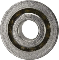Value Collection - 1/4" Bore Diam, 11/16" OD, Open Unground Full Complement Radial Ball Bearing - With Flange, 1 Row, Round Bore, 287 Lb Dynamic Capacity - Exact Industrial Supply