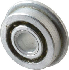 Value Collection - 1/4" Bore Diam, 3/4" OD, Open Unground Full Complement Radial Ball Bearing - With Flange, 1 Row, Round Bore, 287 Lb Dynamic Capacity - Exact Industrial Supply