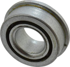 Value Collection - 7/16" Bore Diam, 29/32" OD, Open Unground Full Complement Radial Ball Bearing - With Flange, 1 Row, Round Bore, 356 Lb Dynamic Capacity - Exact Industrial Supply