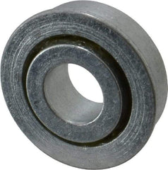 Value Collection - 1/2" Bore Diam, 1-1/4" OD, Open Unground Full Complement Radial Ball Bearing - With Flange, 1 Row, Round Bore, 707 Lb Dynamic Capacity - Exact Industrial Supply