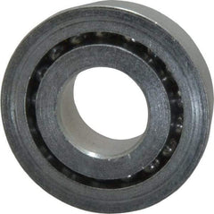 Value Collection - 5/8" Bore Diam, 1-3/8" OD, Open Unground Full Complement Radial Ball Bearing - With Flange, 1 Row, Round Bore, 769 Lb Dynamic Capacity - Exact Industrial Supply