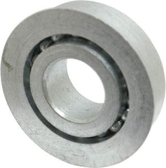Value Collection - 5/8" Bore Diam, 1-1/2" OD, Open Unground Full Complement Radial Ball Bearing - With Flange, 1 Row, Round Bore, 769 Lb Dynamic Capacity - Exact Industrial Supply