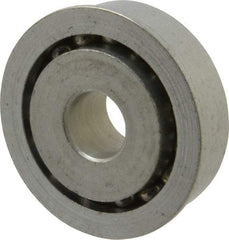Value Collection - 1/2" Bore Diam, 1-5/8" OD, Open Unground Full Complement Radial Ball Bearing - With Flange, 1 Row, Round Bore, 1,187 Lb Dynamic Capacity - Exact Industrial Supply