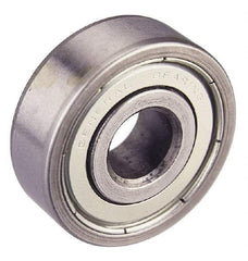 Value Collection - 7/16" Bore Diam, 1-3/8" OD, Double Shield Unground Retainer Type Radial Ball Bearing - 7/16" Wide, 1 Row, Round Bore, 915 Lb Dynamic Capacity - Exact Industrial Supply