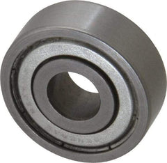 Value Collection - 3/8" Bore Diam, 1-1/8" OD, Double Shield Unground Retainer Type Radial Ball Bearing - 3/8" Wide, 1 Row, Round Bore, 691 Lb Dynamic Capacity - Exact Industrial Supply