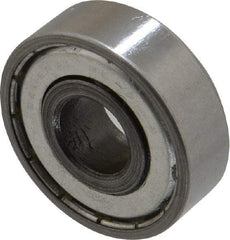 Value Collection - 1/2" Bore Diam, 1-3/8" OD, Double Shield Unground Retainer Type Radial Ball Bearing - 7/16" Wide, 1 Row, Round Bore, 915 Lb Dynamic Capacity - Exact Industrial Supply