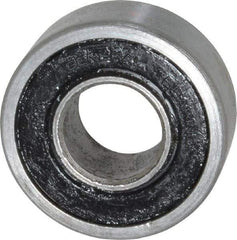 Value Collection - 3/8" Bore Diam, 7/8" OD, Double Seal Unground Retainer Type Radial Ball Bearing - 11/32" Wide, 1 Row, Round Bore, 450 Lb Dynamic Capacity - Exact Industrial Supply