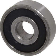Value Collection - 3/8" Bore Diam, 1-1/8" OD, Double Seal Unground Retainer Type Radial Ball Bearing - 3/8" Wide, 1 Row, Round Bore, 691 Lb Dynamic Capacity - Exact Industrial Supply