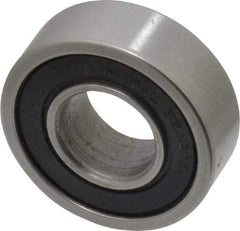 Value Collection - 1/2" Bore Diam, 1-1/8" OD, Double Seal Unground Retainer Type Radial Ball Bearing - 3/8" Wide, 1 Row, Round Bore, 691 Lb Dynamic Capacity - Exact Industrial Supply