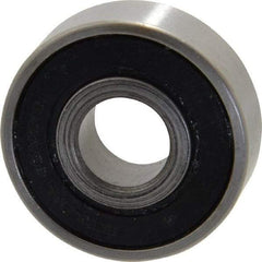 Value Collection - 1/2" Bore Diam, 1-3/8" OD, Double Seal Unground Retainer Type Radial Ball Bearing - 7/16" Wide, 1 Row, Round Bore, 915 Lb Dynamic Capacity - Exact Industrial Supply