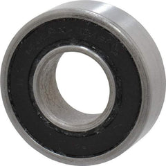 Value Collection - 5/8" Bore Diam, 1-3/8" OD, Double Seal Unground Retainer Type Radial Ball Bearing - 7/16" Wide, 1 Row, Round Bore, 915 Lb Dynamic Capacity - Exact Industrial Supply
