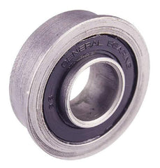Value Collection - 3/8" Bore Diam, 29/32" OD, Double Seal Unground Retainer Type Radial Ball Bearing - With Flange, 1 Row, Round Bore, 450 Lb Dynamic Capacity - Exact Industrial Supply