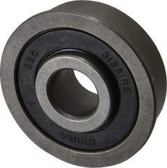 Value Collection - 3/8" Bore Diam, 1-1/8" OD, Double Seal Unground Retainer Type Radial Ball Bearing - With Flange, 1 Row, Round Bore, 691 Lb Dynamic Capacity - Exact Industrial Supply