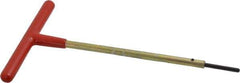 Made in USA - 1/8" Hex, T-Handle, Hex Key - 6" OAL, Chromalloy Steel, Inch System of Measurement - Exact Industrial Supply
