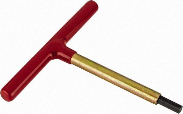 Made in USA - 3/8" Hex, T-Handle, Hex Key - 6" OAL, Chromalloy Steel, Inch System of Measurement - Exact Industrial Supply