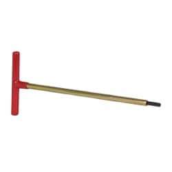 Made in USA - 1/4" Hex, T-Handle, Hex Key - 12" OAL, Chromalloy Steel, Inch System of Measurement - Exact Industrial Supply