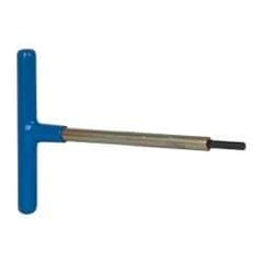Made in USA - 5mm Hex, T-Handle, Hex Key - 6" OAL, Chromalloy Steel, Metric System of Measurement - Exact Industrial Supply
