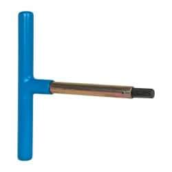 Made in USA - 10mm Hex, T-Handle, Hex Key - 6" OAL, Chromalloy Steel, Metric System of Measurement - Exact Industrial Supply