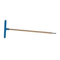 Made in USA - 2.5mm Hex, T-Handle, Hex Key - 12" OAL, Chromalloy Steel, Metric System of Measurement - Exact Industrial Supply
