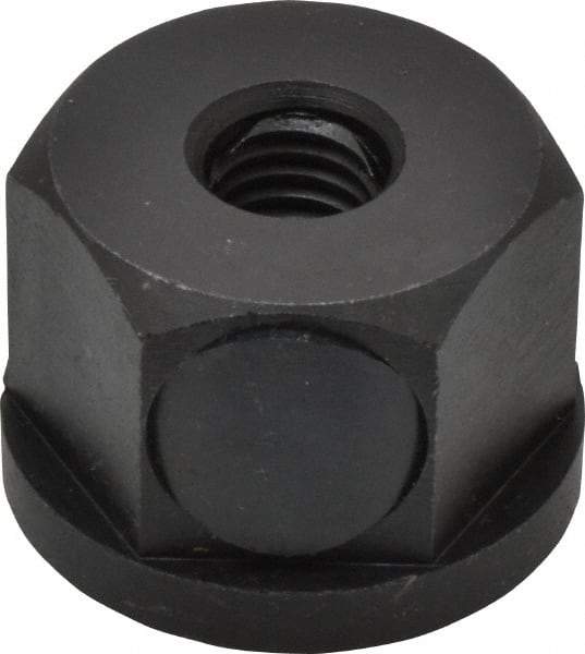 Morton Machine Works - 1/2-13, 1-5/8" Flange Diam, 1-1/8" High, 1-5/8" Across Flats, Button Thread Collar Nut - Grade Carbon Steel Steel, Black Oxide Finish, 1/4" Flange Height, TCMAI - Exact Industrial Supply