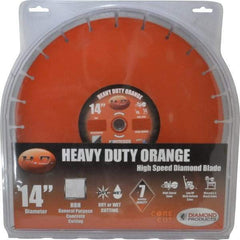 Core Cut - 14" Diam, 1" Arbor Hole Diam, Wet & Dry Cut Saw Blade - Diamond-Tipped, Standard Round Arbor - Exact Industrial Supply