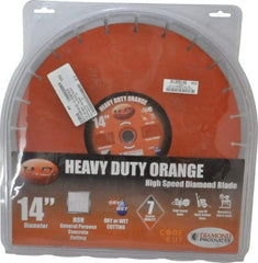 Core Cut - 14" Diam, 20mm Arbor Hole Diam, Wet & Dry Cut Saw Blade - Diamond-Tipped, Standard Round Arbor - Exact Industrial Supply