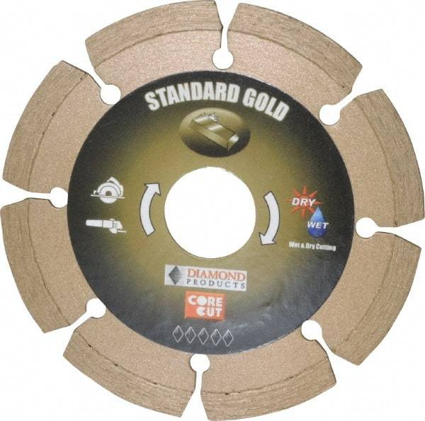 Core Cut - 4" Diam, 20mm Arbor Hole Diam, Wet & Dry Cut Saw Blade - Diamond-Tipped, Standard Round Arbor - Exact Industrial Supply