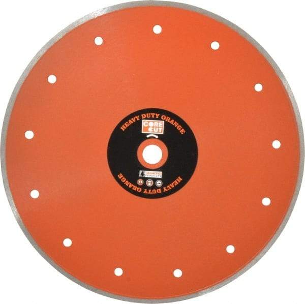 Core Cut - 10" Diam, 5/8" Arbor Hole Diam, Wet & Dry Cut Saw Blade - Diamond-Tipped, Standard Round Arbor - Exact Industrial Supply