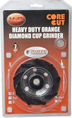 Core Cut - 4" Diam, 3/16" Overall Thickness, Spiral Cup Tool & Cutter Grinding Wheel - Diamond, 15,000 RPM - Exact Industrial Supply