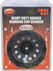 Core Cut - 7" Diam, 3/16" Overall Thickness, Spiral Cup Tool & Cutter Grinding Wheel - Diamond, 8,725 RPM - Exact Industrial Supply