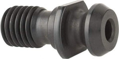 Parlec - A Style, CAT40 Taper, 5/8-11 Thread, 45° Angle Radius, Standard Retention Knob - 1.68" OAL, 0.74" Knob Diam, 0.12" Flange Thickness, 0.64" from Knob to Flange, 0.635" Pilot Diam, 9/32" Coolant Hole, Through Coolant - Exact Industrial Supply