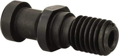 Parlec - D Style, CAT40 Taper, 5/8-11 Thread, 75° Angle Radius, Standard Retention Knob - 2.06" OAL, 0.747" Knob Diam, 0.18" Flange Thickness, 1.02" from Knob to Flange, 0.635" Pilot Diam, 9/32" Coolant Hole, Through Coolant - Exact Industrial Supply