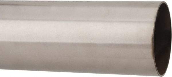 Made in USA - 6' Long, 3" OD, 304 Stainless Steel Welded Tube - 0.065" Wall Thickness - Exact Industrial Supply