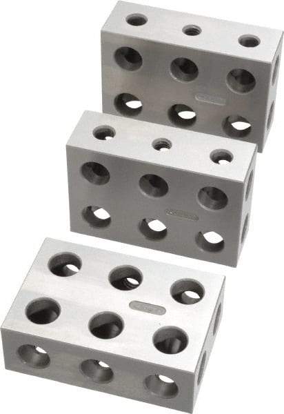 SPI - 0.0001 Squareness Per Inch, Hardened Steel, 1-2-3 Block Setup Block - 0.0002 Inch Overall Tolerance, 5/16 - 18 Inch Tapped Hole Size, 55-60 Rc Hardness, Sold As Matched Set of 3 - Exact Industrial Supply