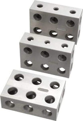 SPI - 0.0001 Squareness Per Inch, Hardened Steel, 1-2-3 Block Setup Block - 0.0002 Inch Overall Tolerance, 5/16 - 18 Inch Tapped Hole Size, 55-60 Rc Hardness, Sold As Matched Set of 3 - Exact Industrial Supply