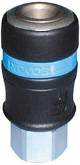 Prevost - 3/8 Female NPT Industrial Pneumatic Hose Safety Coupler - Composite, 1/2" Body Diam - Exact Industrial Supply