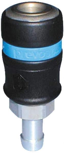 Prevost - Hose Barb Industrial Pneumatic Hose Safety Coupler - Composite, 1/2" Body Diam, 1/2" Hose ID - Exact Industrial Supply
