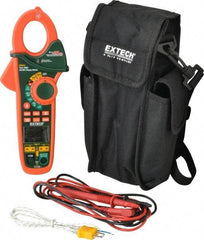 Extech - EX623, CAT III, Digital True RMS Auto Ranging Clamp Meter with 1-1/4" Clamp On Jaws - 600 VAC/VDC, 400 AC/DC Amps, Measures Voltage, Capacitance, Current, Frequency, Resistance, Temperature - Exact Industrial Supply