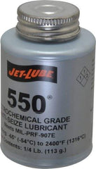 Jet-Lube - 0.25 Lb Can Extreme Pressure Anti-Seize Lubricant - Molybdenum Disulfide, -65 to 2,400°F, Steel Blue, Water Resistant - Exact Industrial Supply