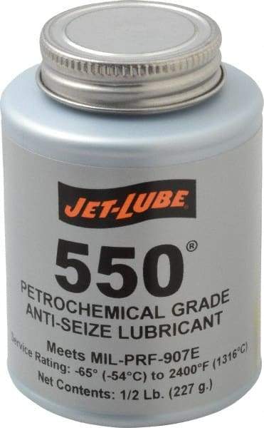 Jet-Lube - 0.5 Lb Can Extreme Pressure Anti-Seize Lubricant - Molybdenum Disulfide, -65 to 2,400°F, Steel Blue, Water Resistant - Exact Industrial Supply